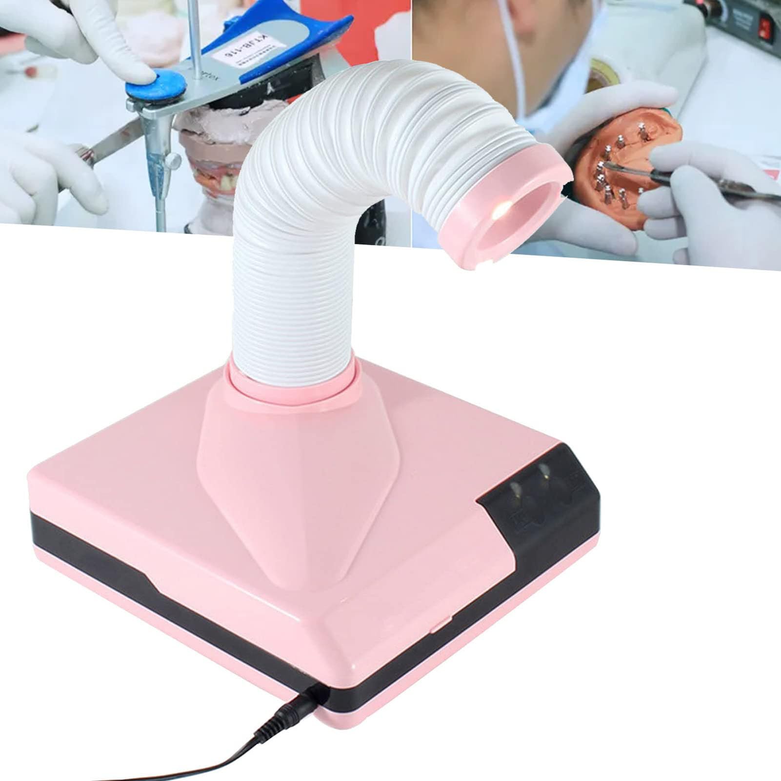 SenhE Aspirapolvere Dentale da Tavolo, Attrezzatura Portatile per Laboratorio Odontoiatrico, con Luce a LED, per Laboratorio Odontotecnico, Collettore di Polveri da Banco per ​Dentale