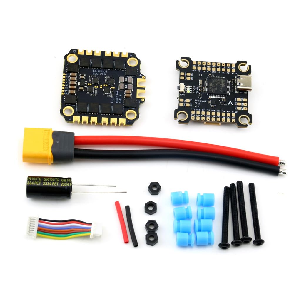 SoloGood F722 - Controlador de vuelo de 30,5 x 30,5 mm FC con 4 en 1 60 A ESC BLS8 Integración de 5 V/10 V Dual BEC para FPV RC Racing Drone Freestyle Quadcopt