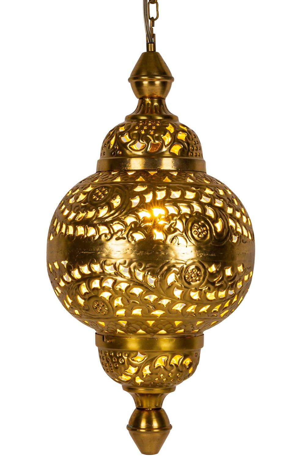 Marrakesch Pendentif lampe orientale Fahda dorée 50cm E27 Douille | Plafonnier Lustre de Salon marocain oriental | Lanterne électrique indienne Vintage design décoration de maison orientale arabe