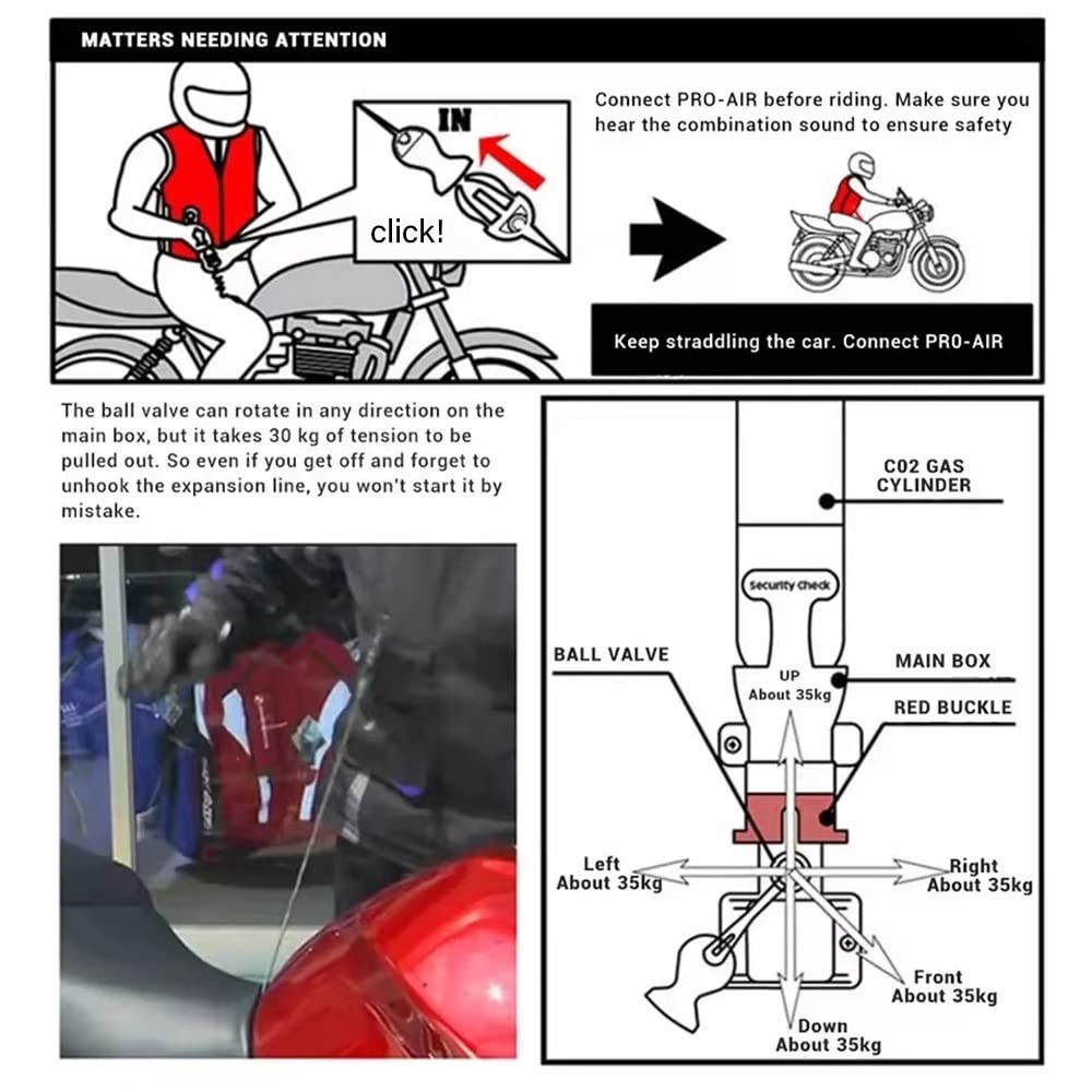 FAXIOAWA Gilet Gonfiabile anticaduta per Moto con Striscia Riflettente Gilet per Air Bag da Moto Tuta da Corsa 0,1 Secondi grilletto Equipaggiamento Protettivo per Motocross Facile da Indossare