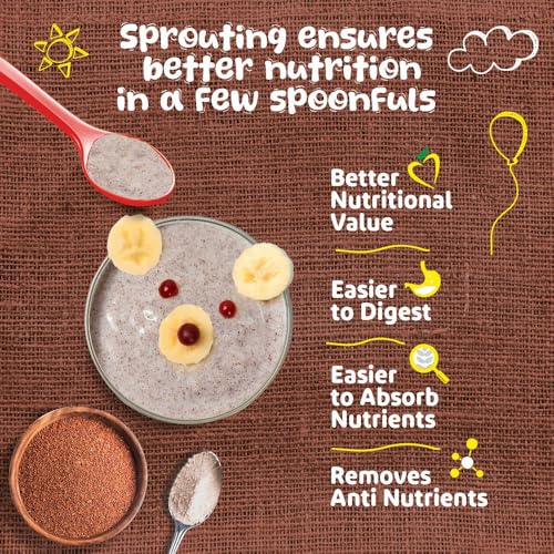 Image of Manna Sprouted Ragi Powder, Porridge Mix, No Added Sugar, Colour, Flavour, Salt. 250g