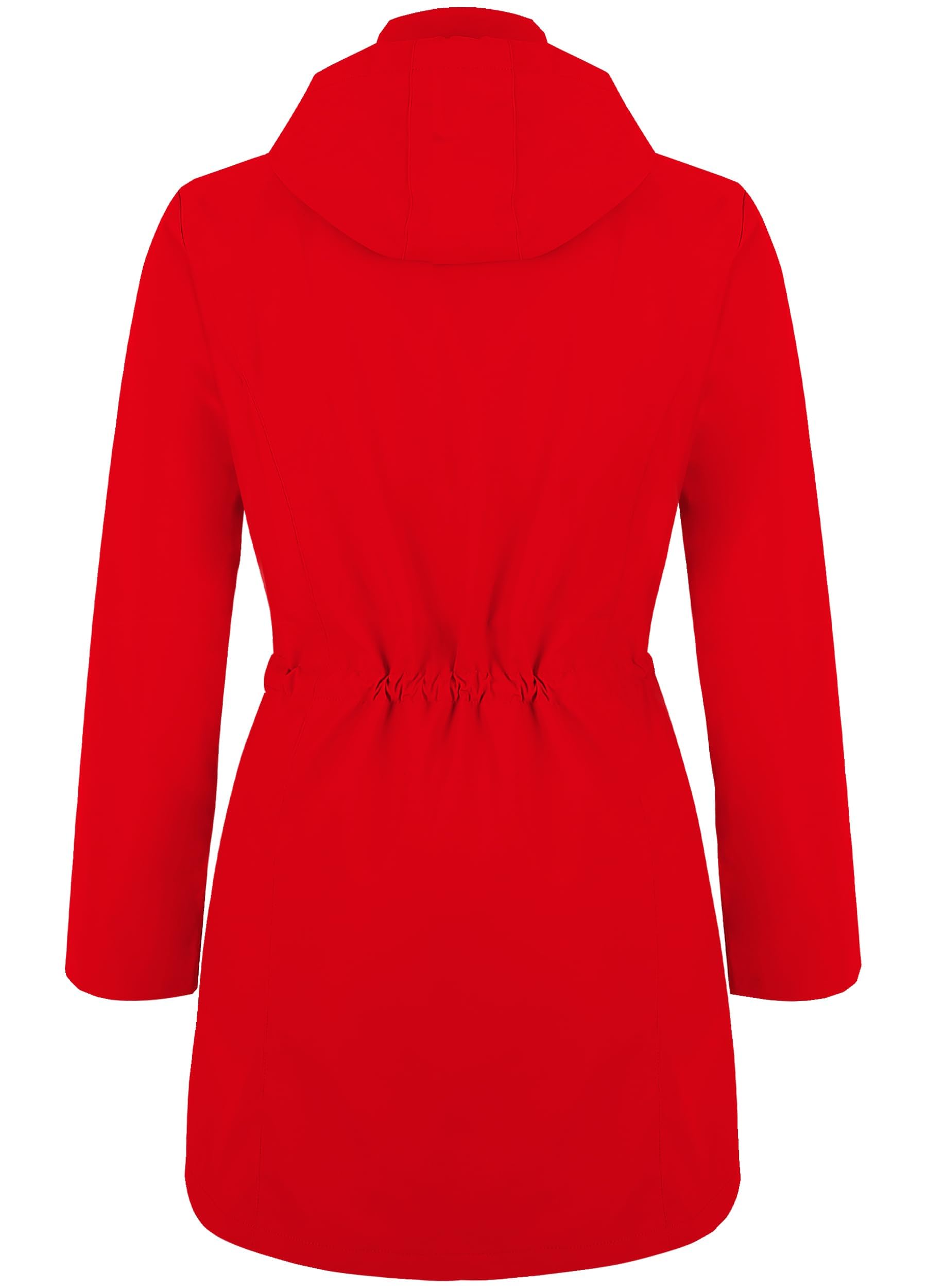 Regenjacke Damen Lang Wasserdicht Atmungsaktiv Regenmantel Kapuze Outdoor S-3XL