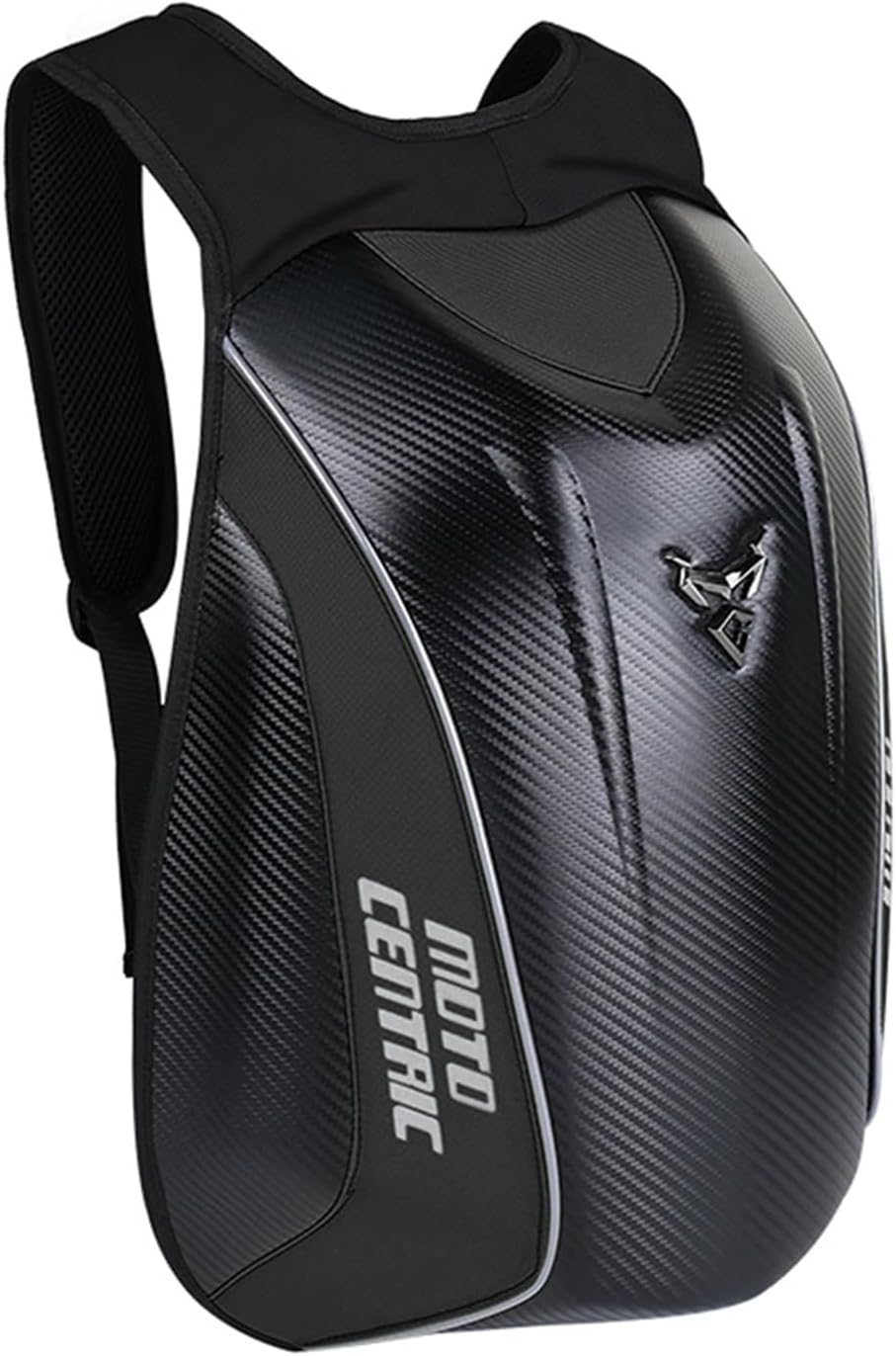 Motorcycle Backpack Waterproof Carbon Fiber Rider Backpack Hard Shell Reflective Motorbike Travel Suitcase