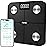 iHome Digital WiFi Smart Scale for Body Weight, Weight Scale, Including BMI, Body Fat, Muscle Mass, Batteries Included (Black Smart WiFi)