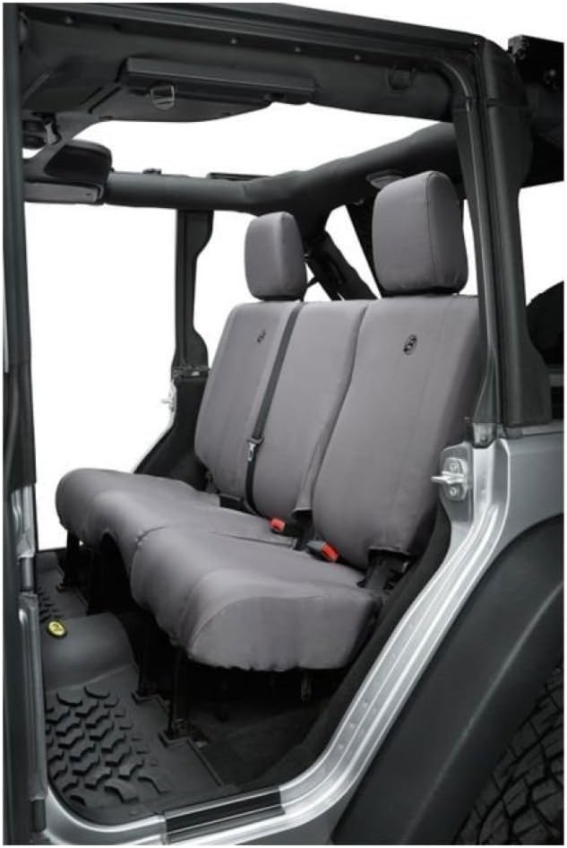 Bestop 2928435 Black Diamond Rear Seat Covers - Jeep 2013-2018 Wrangler Unlimited, 2007 Unlimited; Fit Factory Rear Seats