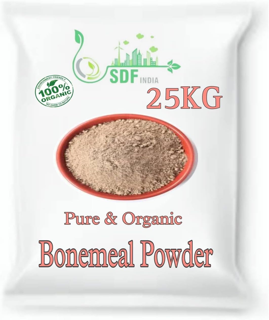 SDF India Bone Meal for Plants Home Gardening | Steamed Bone Meal | Rich in Phosphorus and Calcium | Natural Plant Fertilizer| (25Kg)