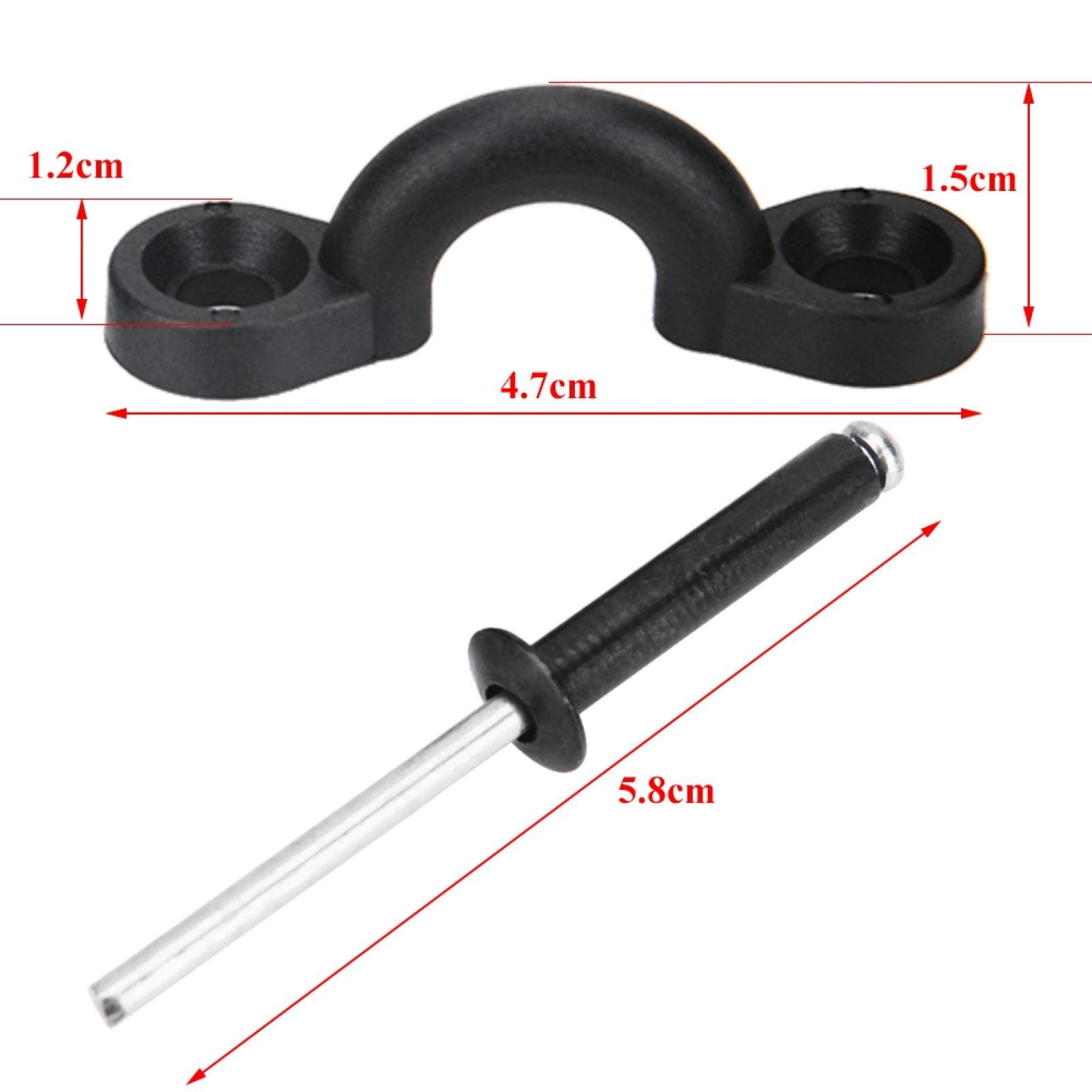 Shanrya Kayak Rivet Kit, avec rondelles en Caoutchouc Kayak Pad Eye Kit Aluminium Pad Eye Rivets Kit pour Kayak