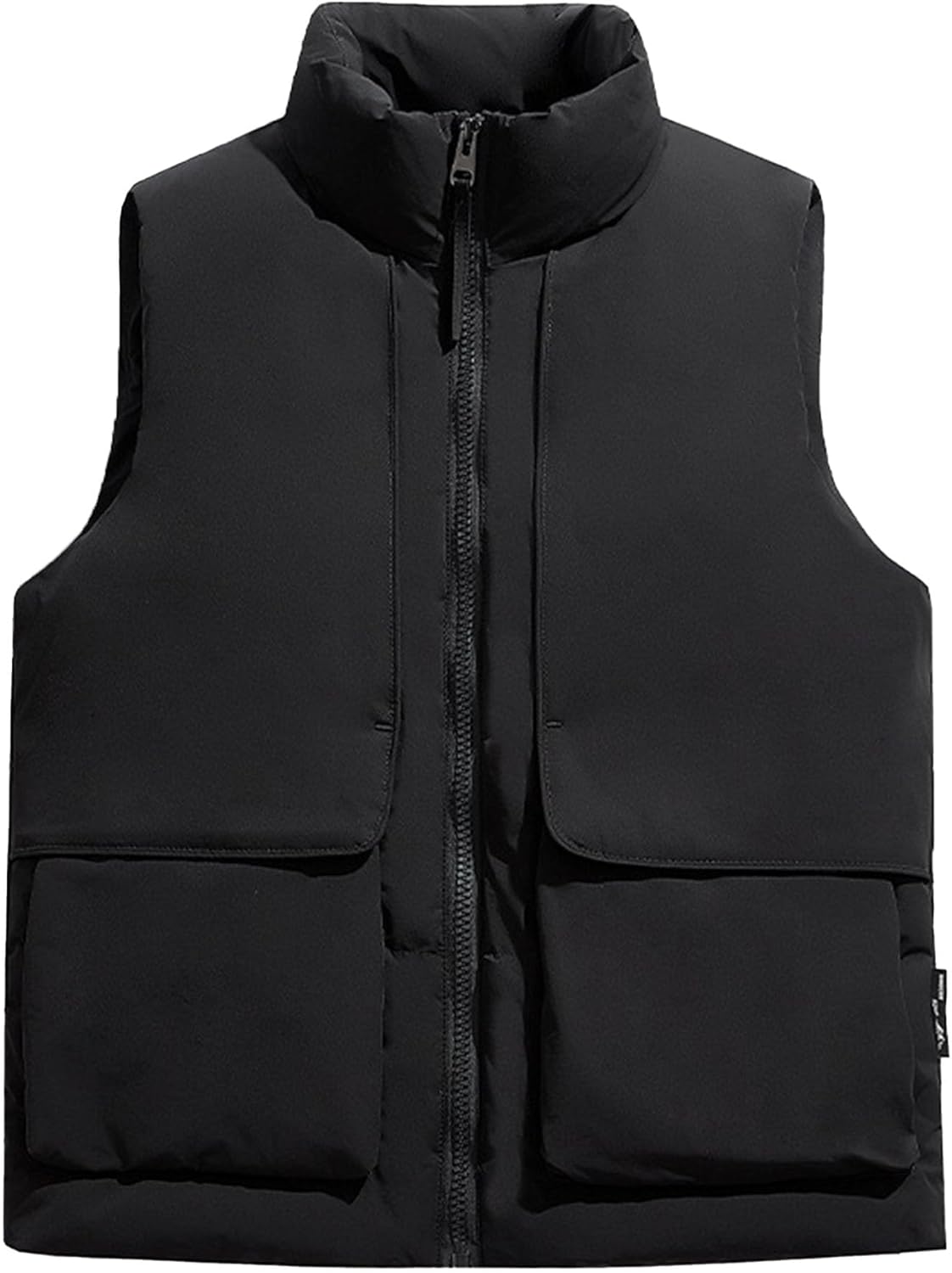 DGHM-JLMY Men's Casual Down Vest Coat Stand Collar Zipper Warm Sleeveless Gilet Solid Color Outerwear Vests