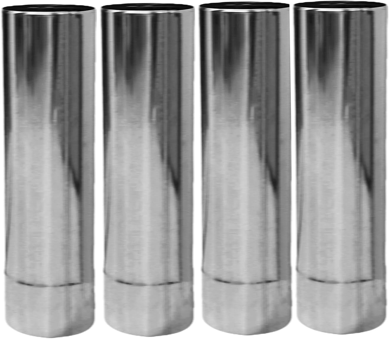 4 pcs Wood Stove Pipe 3.5" Thickness Stainless Steel Stovepipe Chimney Extension for OutdoorWood Burning Stove