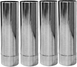 4 pcs Wood Stove Pipe 3.5" Thickness Stainless Steel Stovepipe Chimney Extension for OutdoorWood Burning Stove
