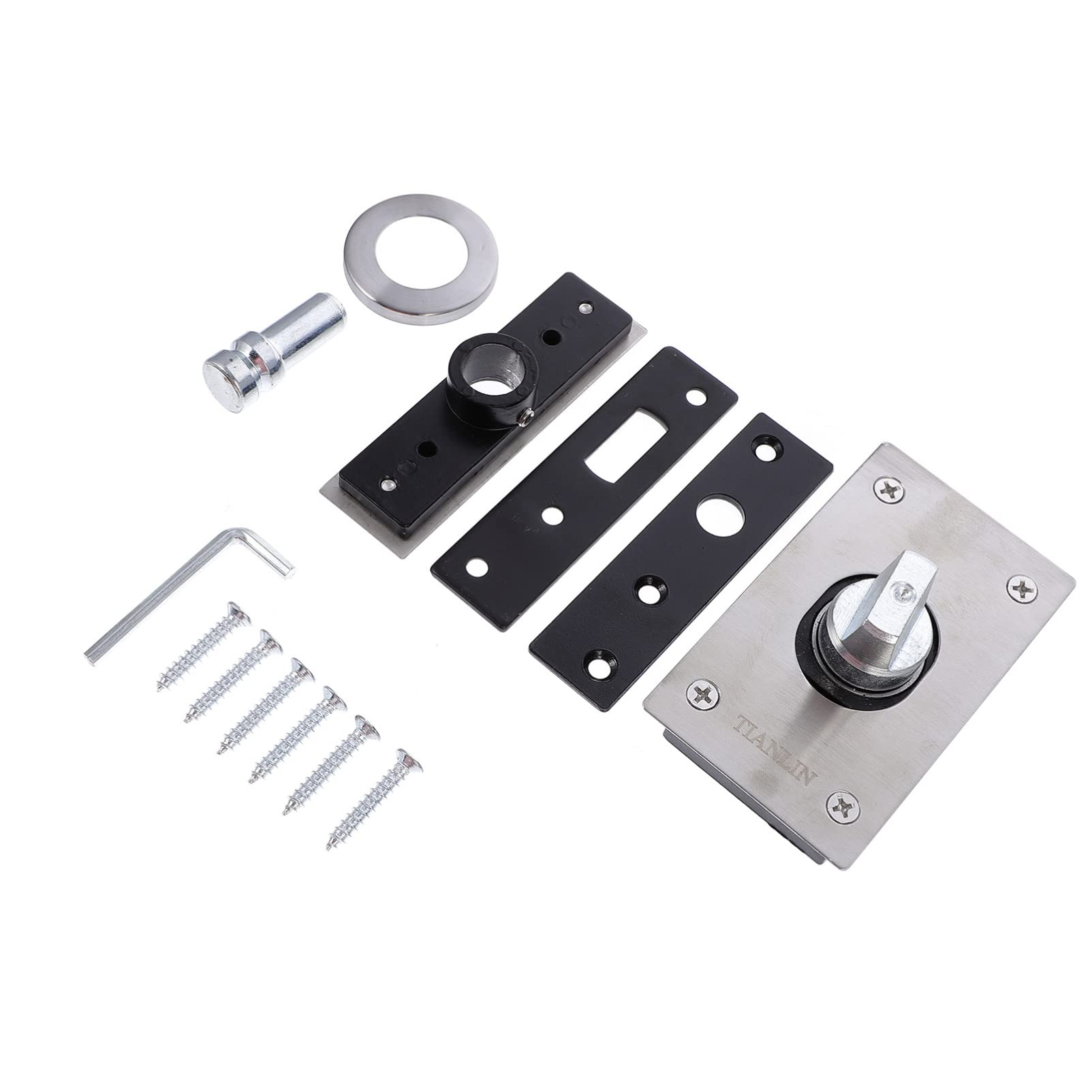 Nvsfzgiyg Silver Door Hinges 3 Pieces Pivot Hinge Heavy Duty Revolving 360 Degree Shaft