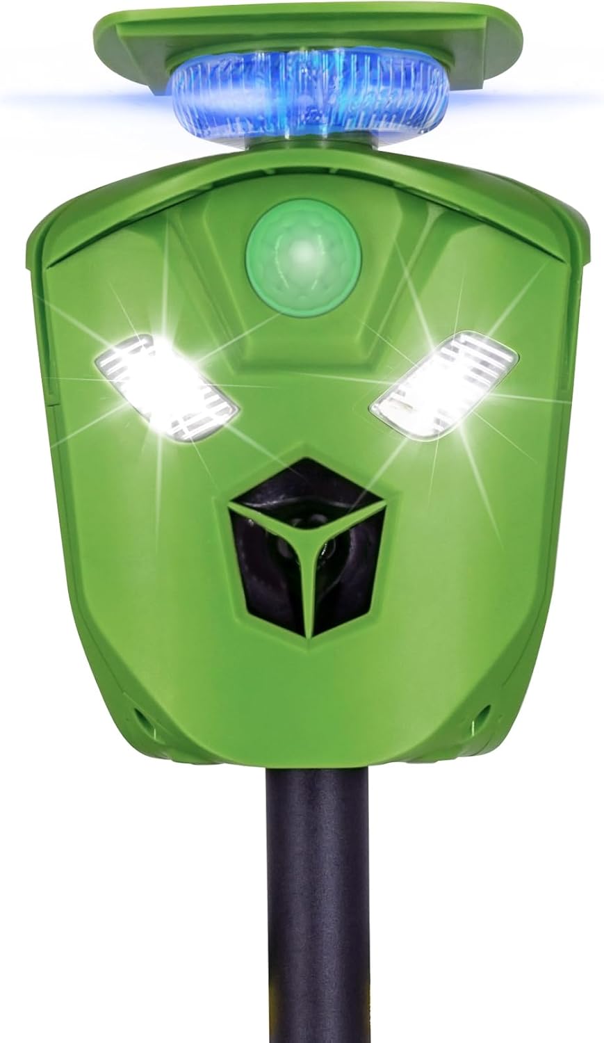 Solar Ultrasonic Animal Repeller - 360° Deer Repellent Device Coverage with 3 PIR Sensors & 6 Flashing Lights, Waterproof Outdoor Cat Deterrent for Yard Garden Orchard Farm