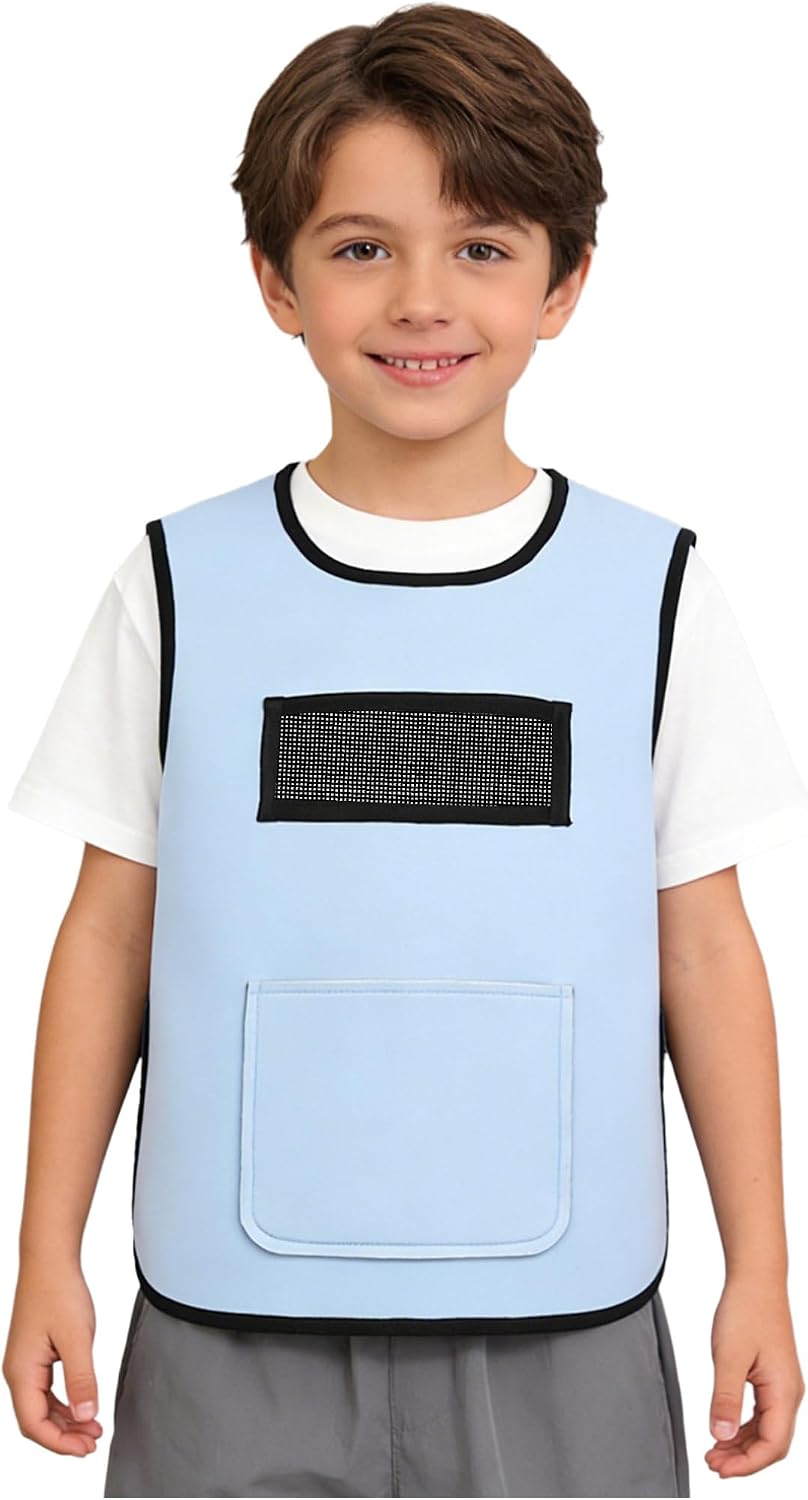 FEESHOW Special Needs Adaptive Clothing for Kids Compression Vest Sleeveless Autistic Safety Vest Pressure Comfort Tops