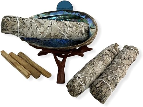 NESSASTORES - Kit de manchas de gran tamaño  60in  70in  soporte de madera de 6 pulgadas  3 piezas de salvia blanca de 7 pulgadas  3 piezas Palo