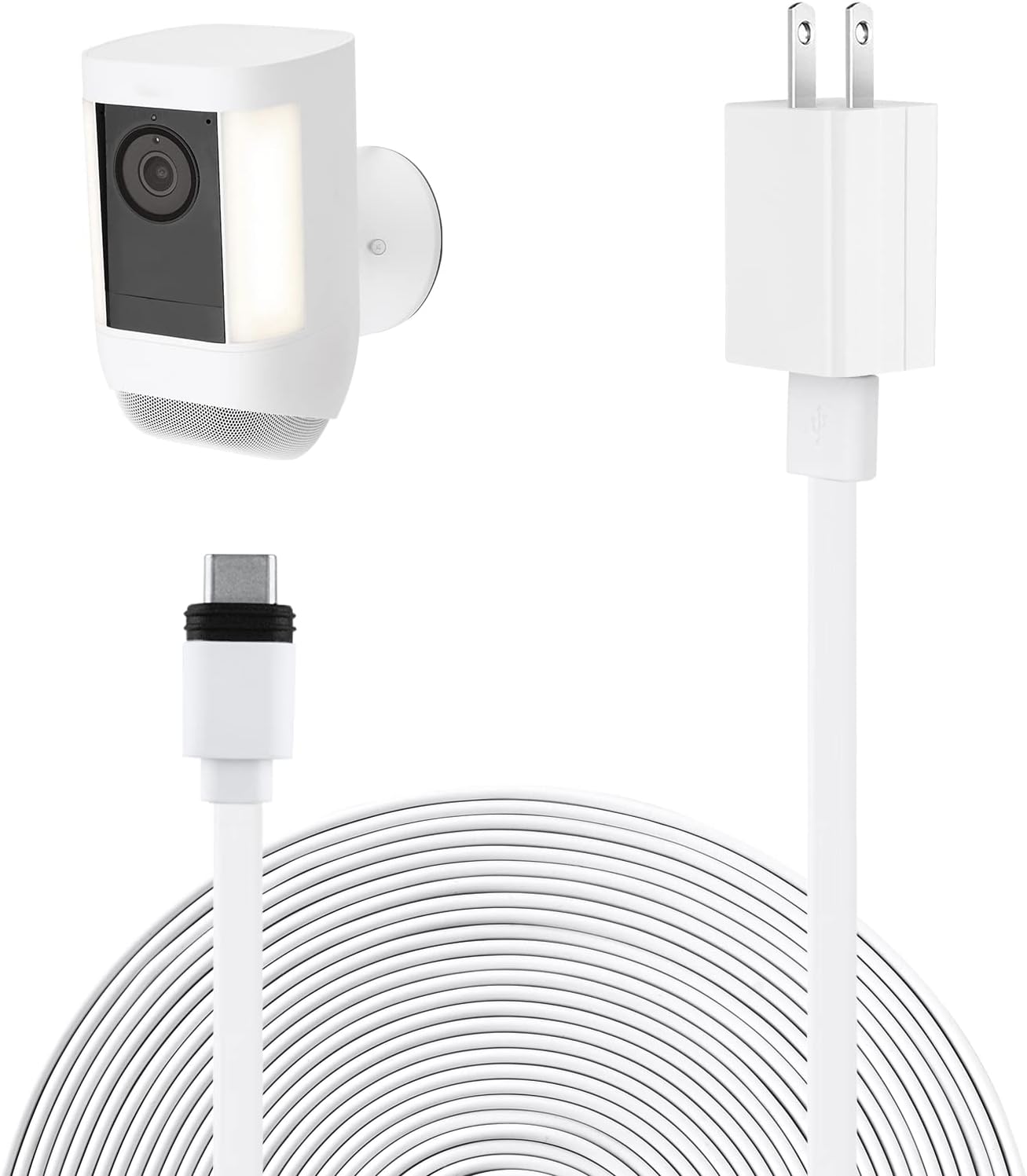 ALERTCAM 30Ft/9.1m Power Cable for Ring Spotlight Cam Plus