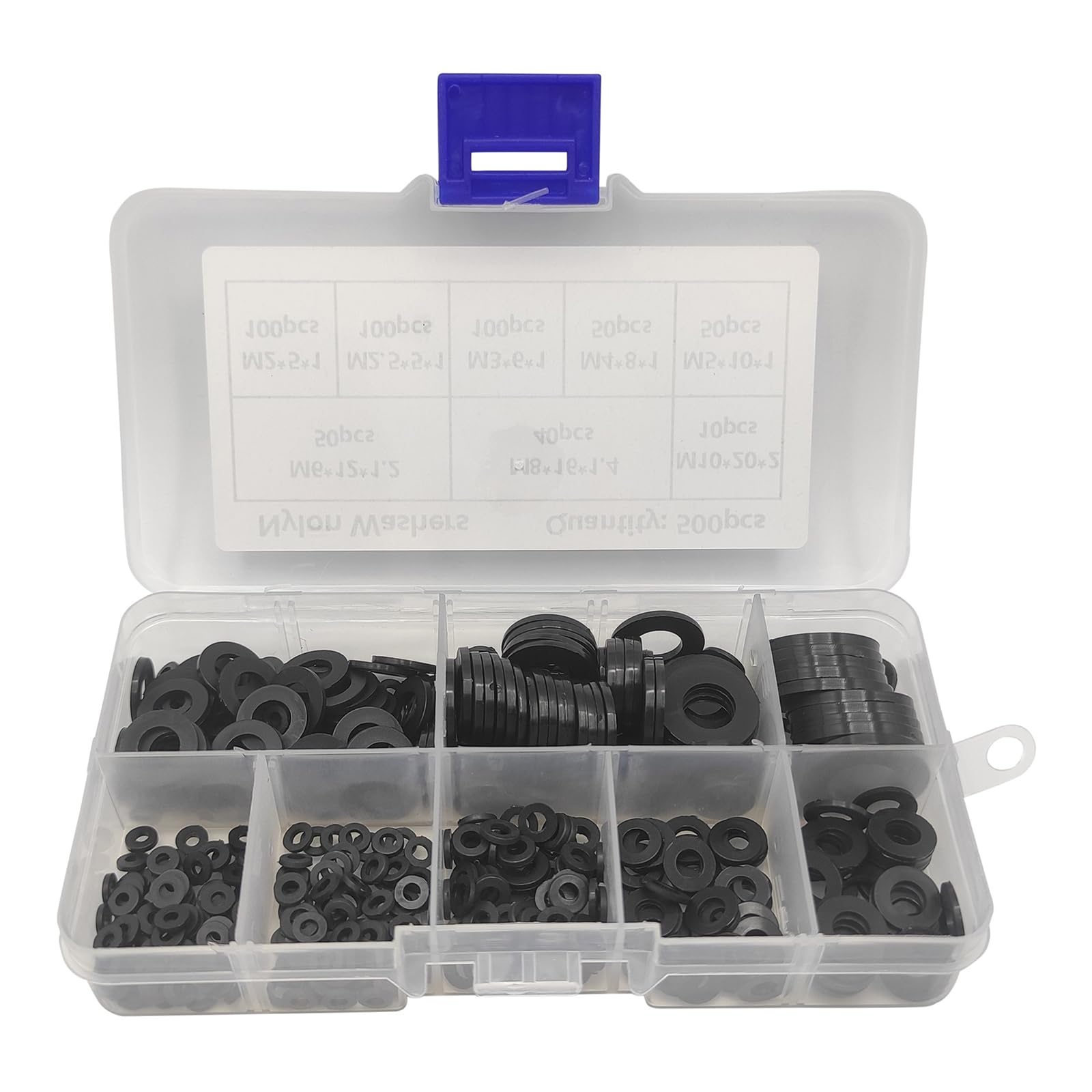50Pcs Nylon Flat Washer Assortment Kit Round Flat Nylon Washers for Household Commercial Appliances Electrical Connection