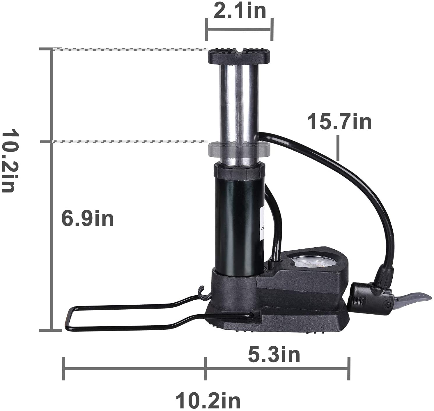 Kytaste High Pressure Foot Pump Bicycle Ball Motorbike Car Type Inflater Tire Air Pump (Mini Foot Pump)