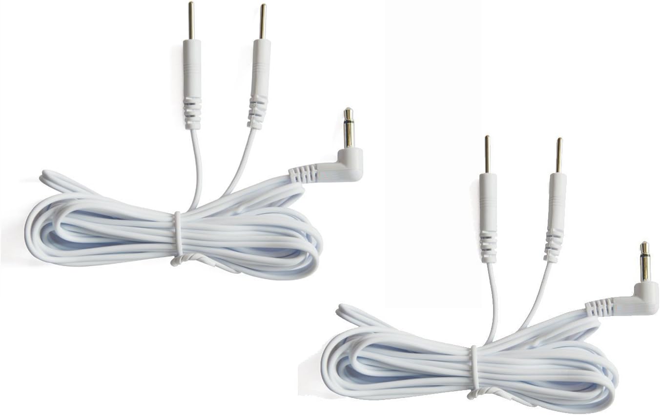 DC 3.5mm Length 60'' Electrode Wires for Tens EMS Machine 2-pin Cables Standard Connection 3.5mm Reusable 2mm Plug in Long-life Massage Machine