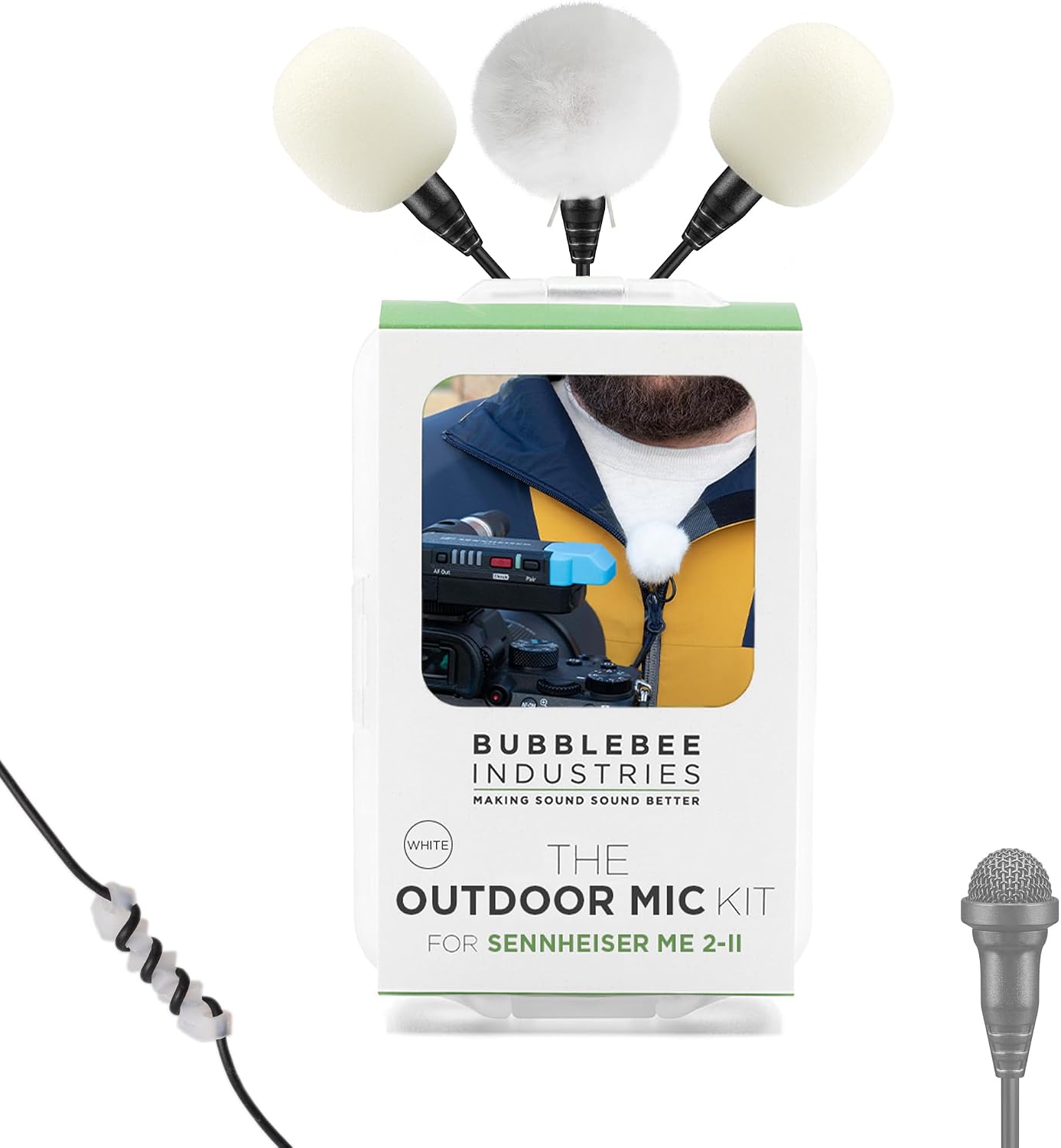 Bubblebee Outdoor Mic Kit for ME 2 Mic – Wind Noise Reduction Dead Cat Lavalier Microphone Wind Muff - Content Creators, Videographers, Audio Engineers & Filmmakers image 5