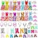 Miunana 32 Kleidung Zubehör Schmuck Schuhe für 11,5 Zoll Mädchen Puppen = 10 Mode Kleider 10 Schuhe 6 Kronen 6 Ketten für Puppen Puppenkleidung