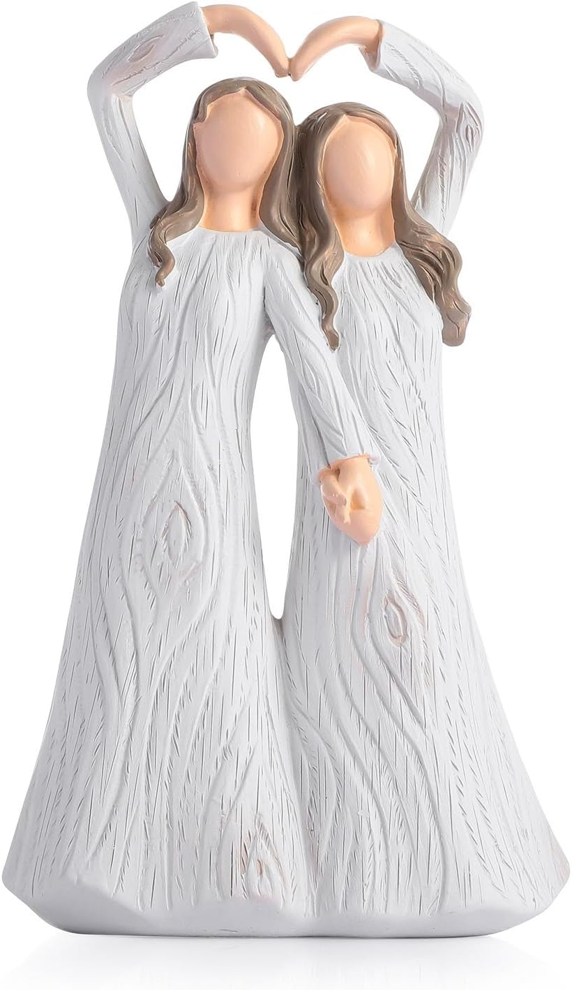 Sister Figurines Friendship Figure Gifts for Best Friends Bestie,Hand Painted Figurine for Sister and Friends, Birthday Gifts from Sister and Bestie Friends