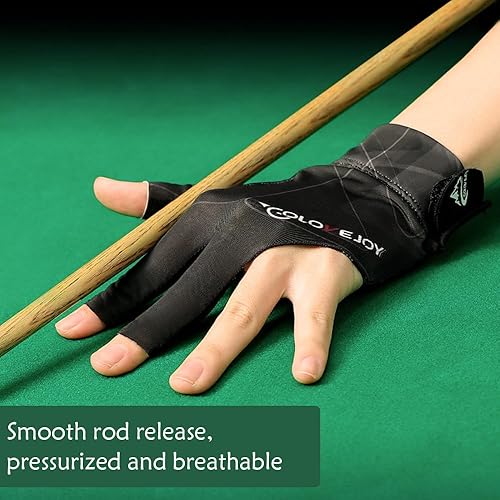 Miniatura 2 de Guante de Billar para Mano Izquierda, Guante de Billar, Guantes de Billar para Mano Izquierda de 3 Dedos, Guante Deportivo de Taco de Snooker Tallas