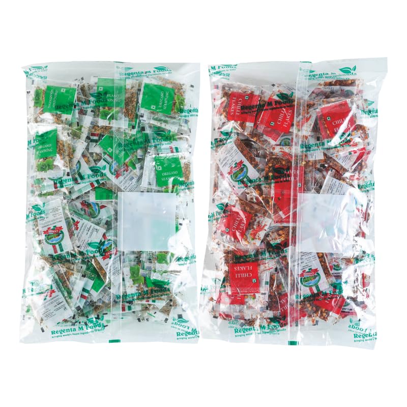 CANEEN Oregano seasoning sachet, Chilli Flakes sachet | Seasoning sachet | ideal For restaurants, cafe | Combo Pack of 2 pkts (Oregano 200Pcs + Chilli flakes 200pcs),400 G - Image 2 thumbnail