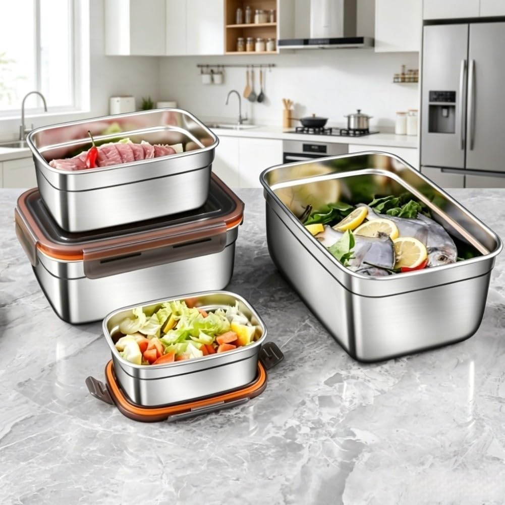 Boîtes Alimentaires 4PCS Hermétiques Anti-Fuites Boîtes Alimentaires