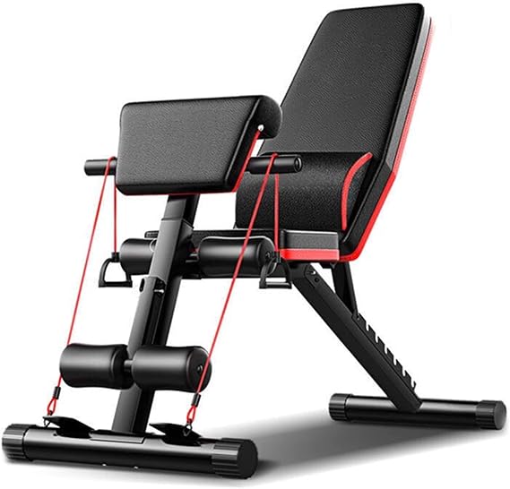 Adjustable Weight Bench, Foldable Exercise Workout Bench Press for Full Body Strength Training, 353lbs Stable Weight Folding Workout Bench with Resistance Band Set for Home Gym