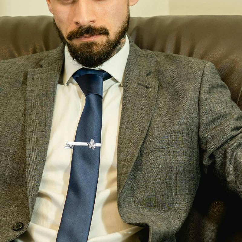 Set de Mancuernillas y Sujetacorbatín con Hoja de Arce para Hombre miniatura 7