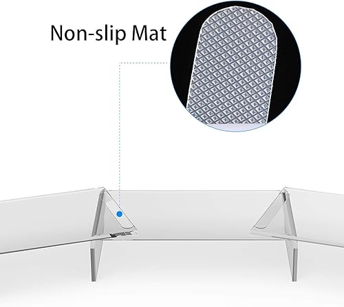 Miniatura 9 de X-cosrack Soporte elevador de monitor de acrílico transparente, 3 estantes ajustables con alfombrilla antideslizante, organizador de escritorio