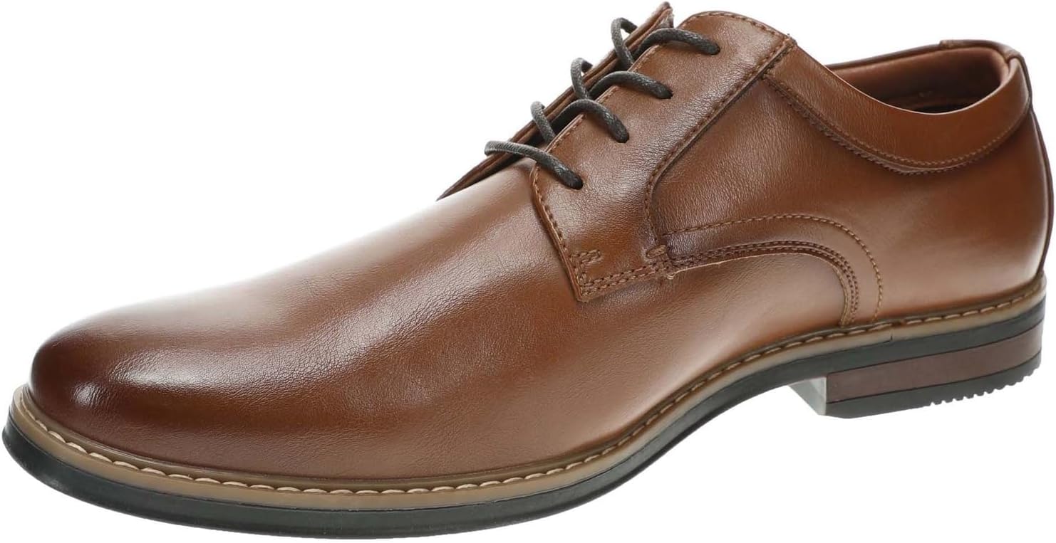 Nunn Bush Men's Carmelo Plain Toe Oxford Classic Modern Formal Plain Toe Lace Up Dress Casual Shoes