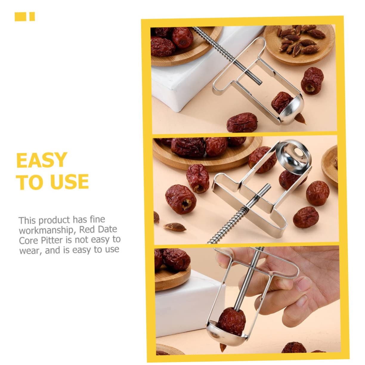 PRETYZOOM Handheld Cherry Pitter Core Remover Portable Fruit Core Remover Tool for Cherry Date and Jujube