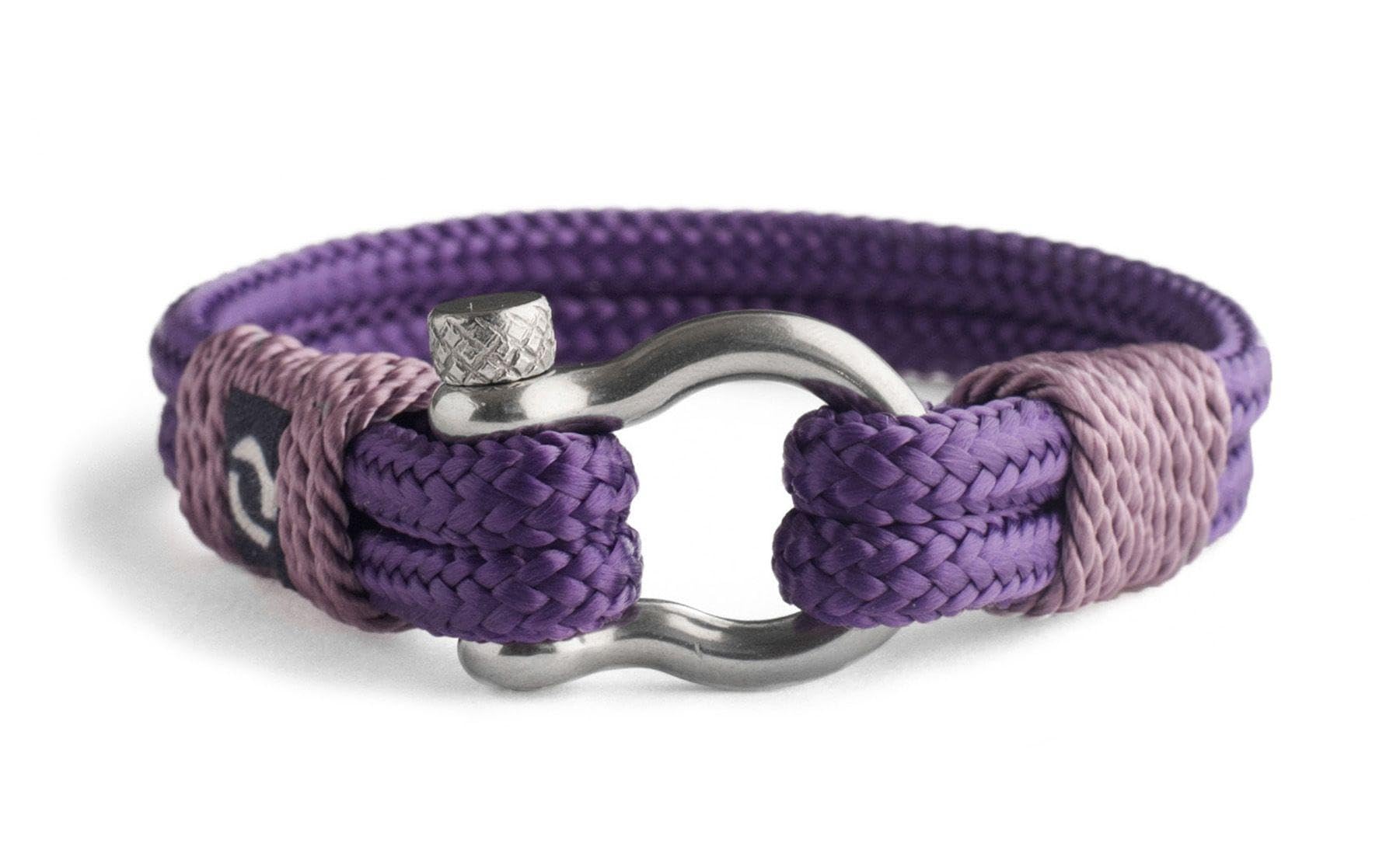 Mens Rope Bracelet - Stainless Steel Silver Shackle, Extremely Durable and Scratch Resistant Waterproof Paracord, Handmade, Nautical Wristband for Men 10-7.75