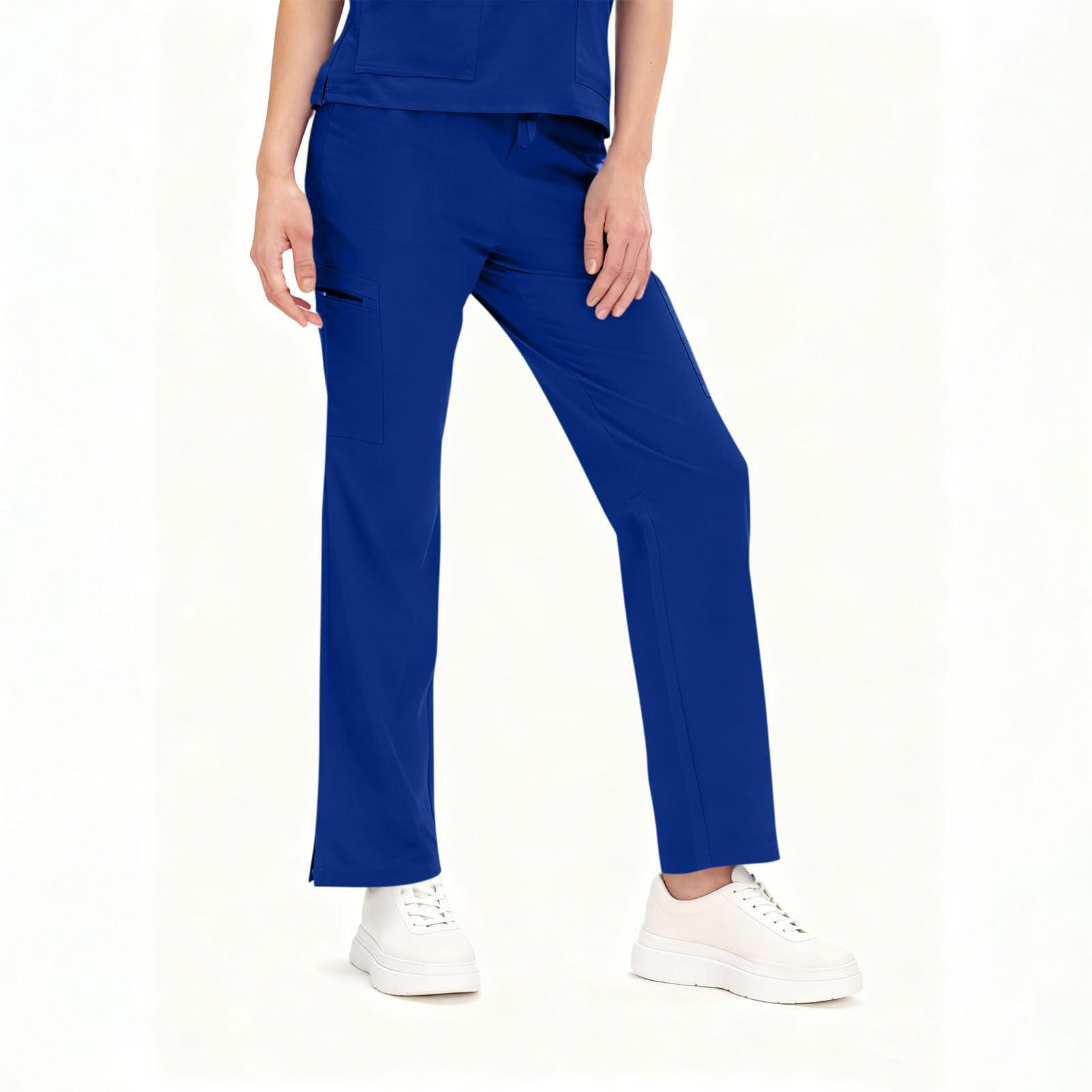 Divisa Sanitaria Donna Infermiere Set Casacca Pantalone Uniformi Ospedaliere Cordoncino Camice Medico