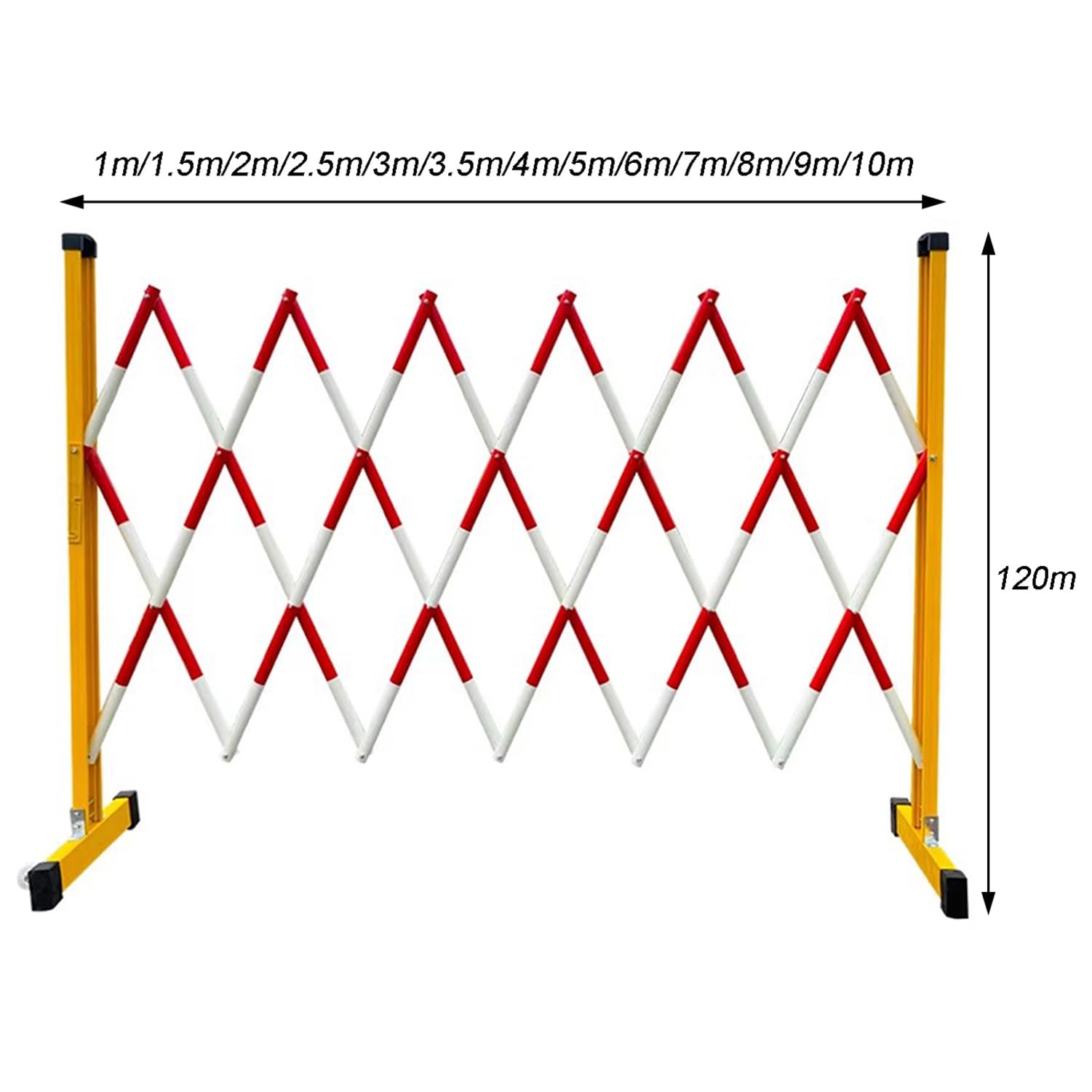 Barricada de tráfico expandible - Barrera de seguridad metálica plegable portátil para seguridad vial, control de multitudes, gestión temporal del tráfico, limitación del acceso peatonal, us