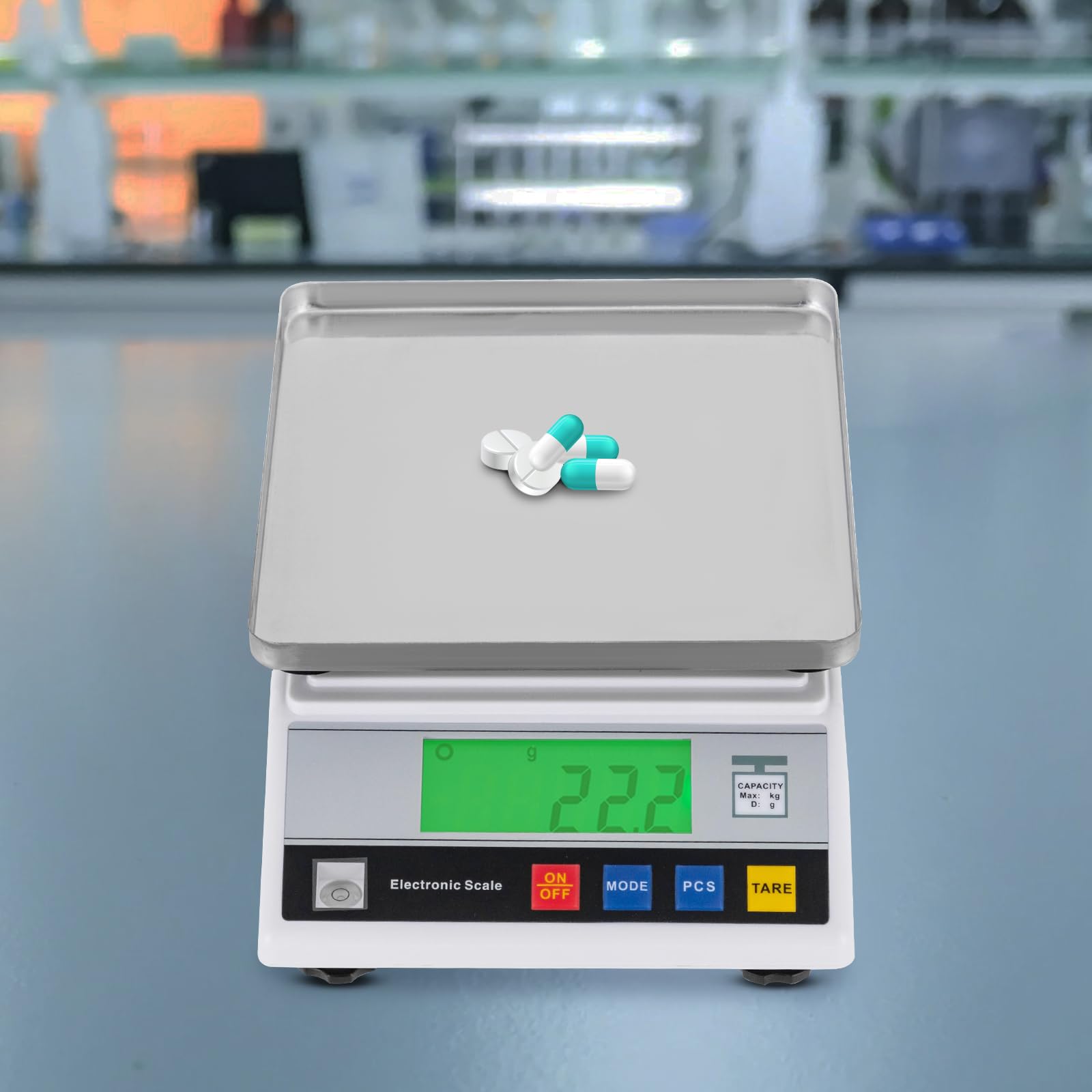 Bilancia di precisione, bilancia analitica ad alta precisione, 0,1 g, bilancia digitale di precisione industriale elettronica, bilancia digitale con funzione di conteggio e tara, con display LED, 26 x