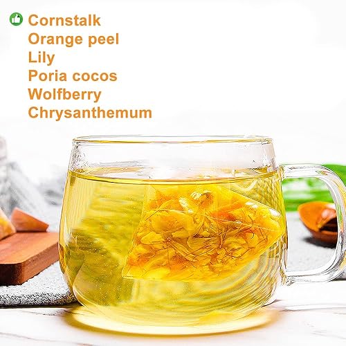 Miniatura 9 de Plant Gift 50 tazas de bolsa de té de tallo de maíz Poria cocos ( FU LING YU MI XU CHA) 8.81 oz (0.18 oz x 50 bolsas8.82 oz) cáscara de naranja,