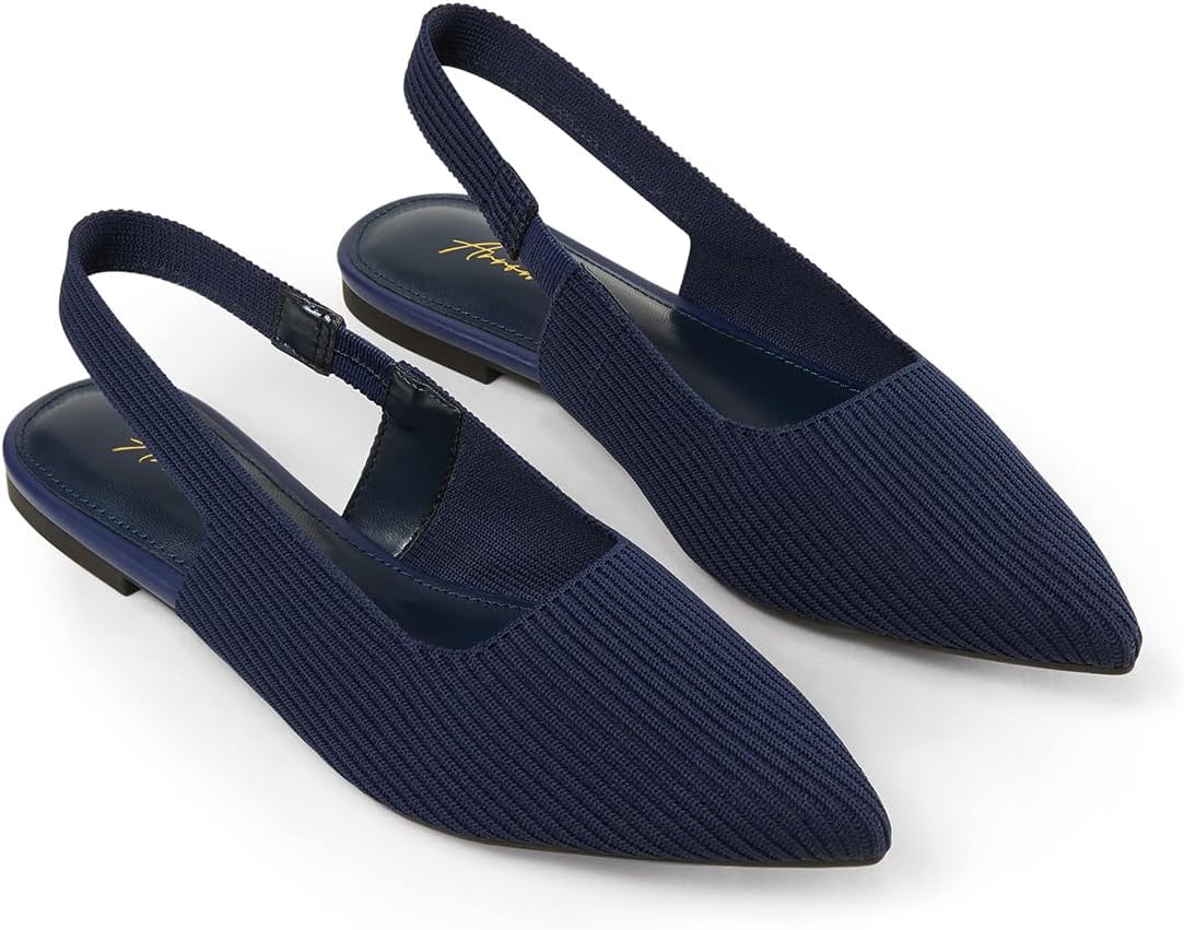 Arromic Slingback Flats for Women Pointed Toe Ballet Flats Shoes Women Dressy Comfortable Slip On Knit Flat