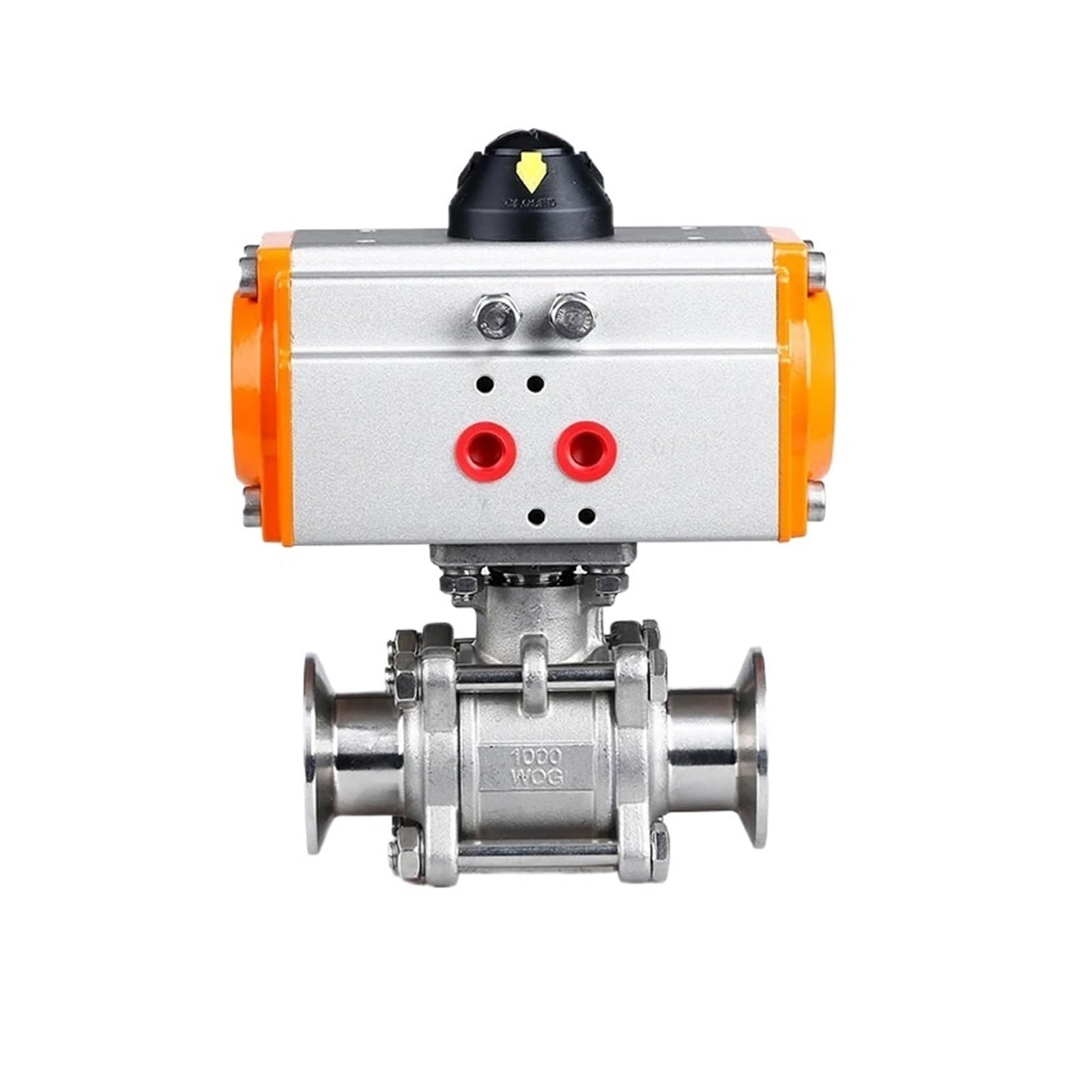 Vanne à bille pneumatique triple clamp en acier inoxydable haute performance pour cuve