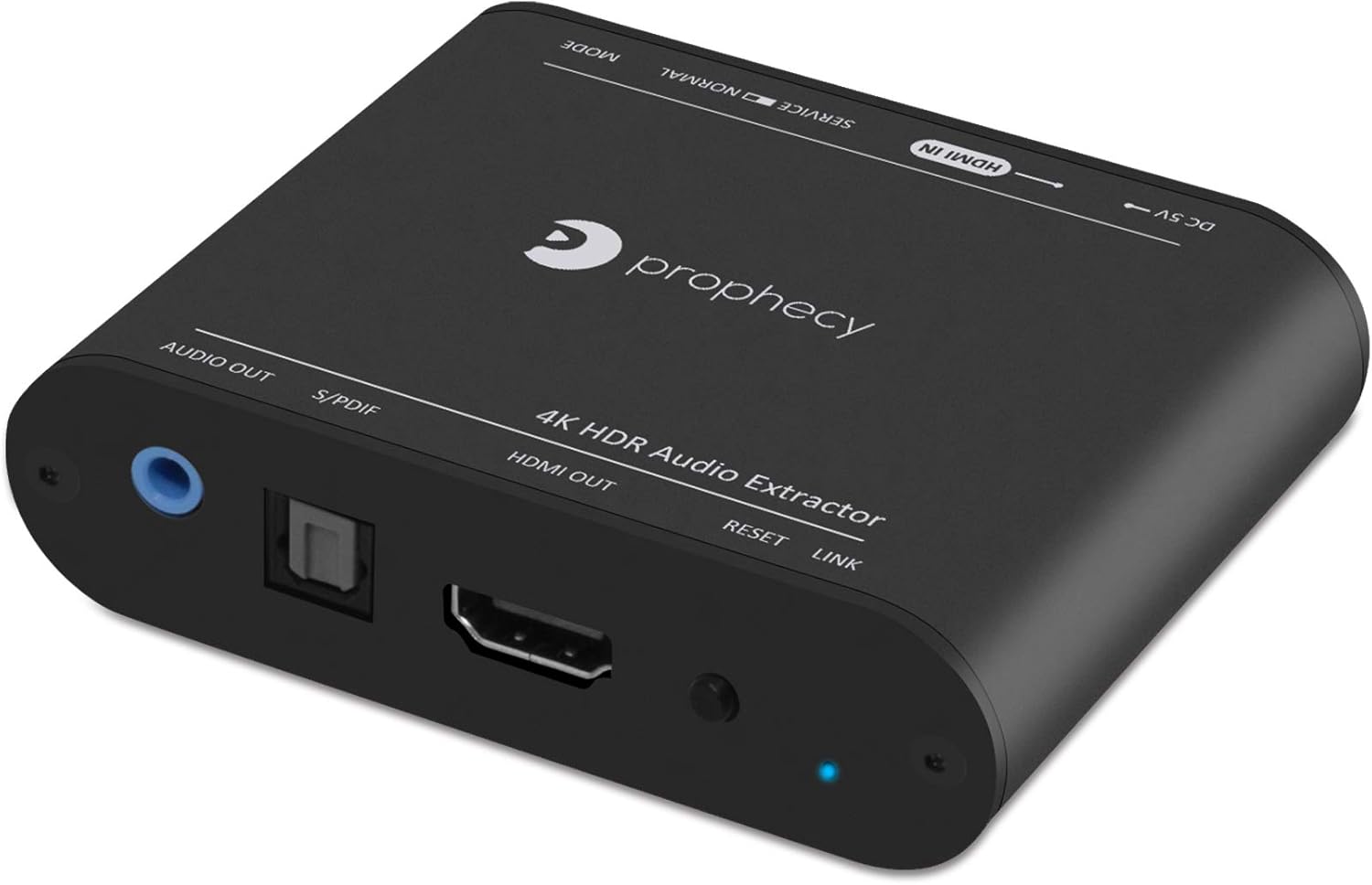 gofanco Prophecy HDMI 2.0 Audio Extractor Converter & Repeater, HDMI to Optical Toslink + 3.5mm Stereo Analog Output – 4K 60Hz, HDR, HDCP 2.2, EDID, CEC, ARC, De Embedder, TAA Compliant