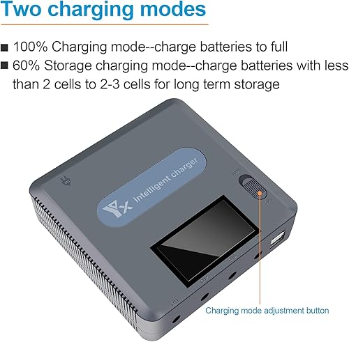 Miniatura 2 de Hanatora LCD Parallel Charger with Storage Charge for DJI Mavic 3/Cine/Classic/Pro/Enterprise Battery,Display Rapid Multi Charging Hub Drone