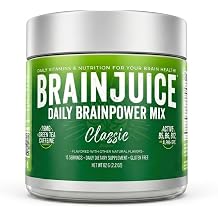 BrainJuice Classic Daily Nootropic Energy Drink Mix Powder, 15 Servings