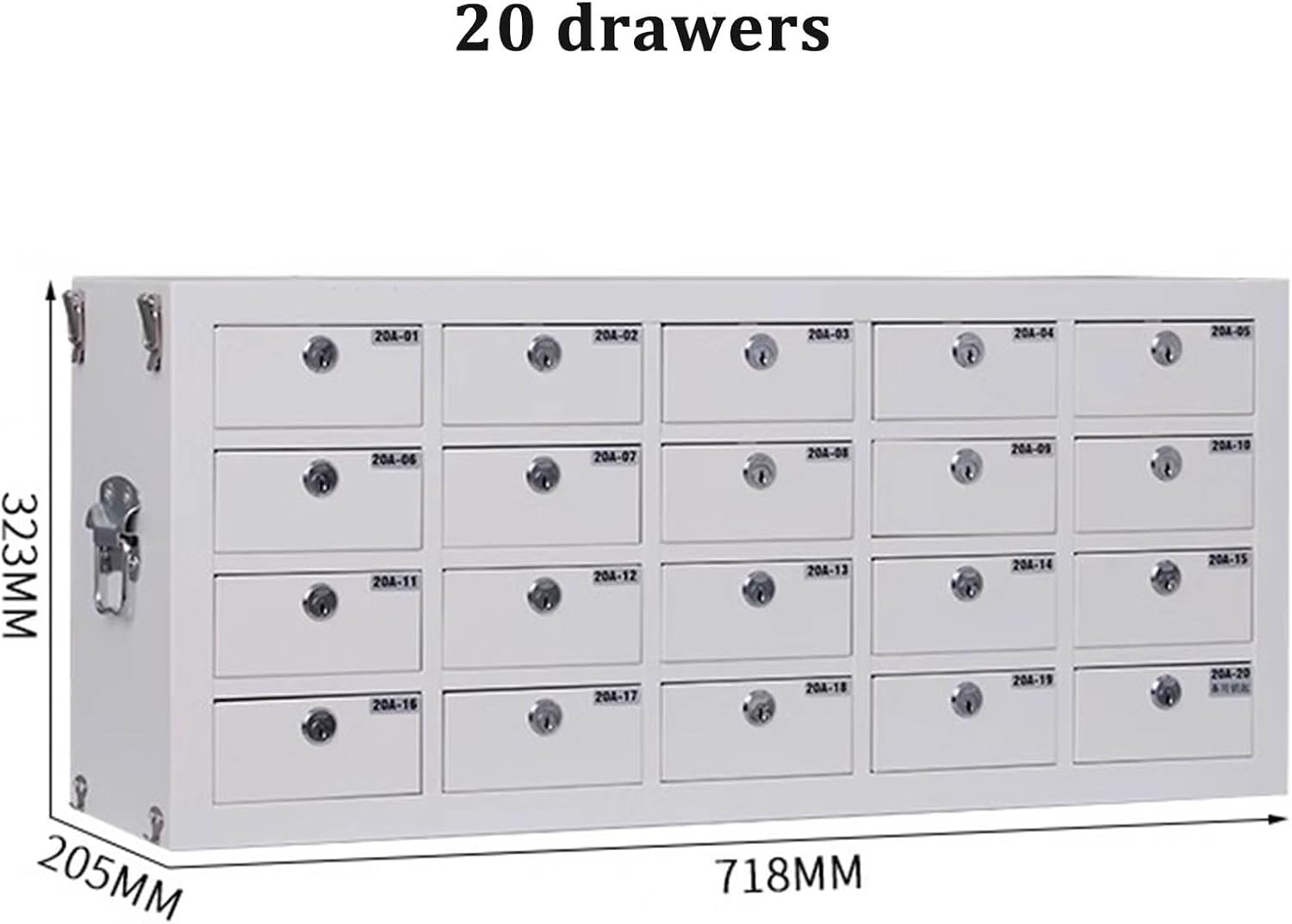 Mobile Phone Storage Box Transparent Acrylic Mobile Phone Security Locker with Key,Mobile Phone Storage Cabinet - 20-Drawer Cell Phone Locker for Schools - Secure Classroom Storage Box for S