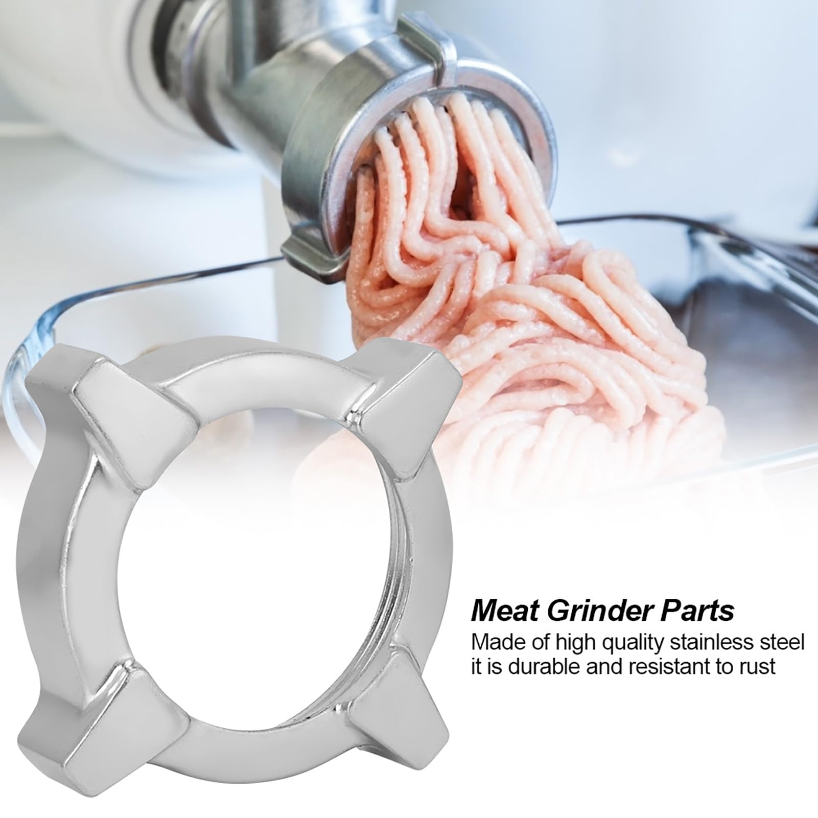 Meat Grinder Nut, Kitchen Meat Grinder Attachment Meat Grinder Parts Househould Meat Grinder Nut Stainless Steel Meat Mincer Nut for Most Electric Meat Grinders