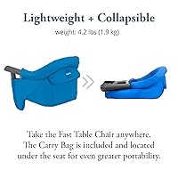 Vista 3 de Inglesina Silla de mesa rápida, color azul claro, silla alta portátil para bebés, para bebés y niños pequeños de hasta 37 libras, plegable, se