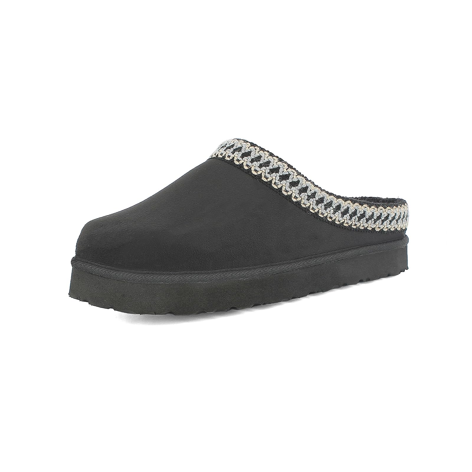 inblu Pantofole Donna Con In Ecopelliccia, Ciabatte Invernali Con Bordo Ricamato PantofoleDonna