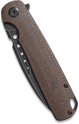 Miniatura 4 de Sitivien ST131 - Cuchillo plegable, hoja D2, mango de micarta, cuchillo de herramienta EDC con bloqueo de forro para acampar al aire libre,