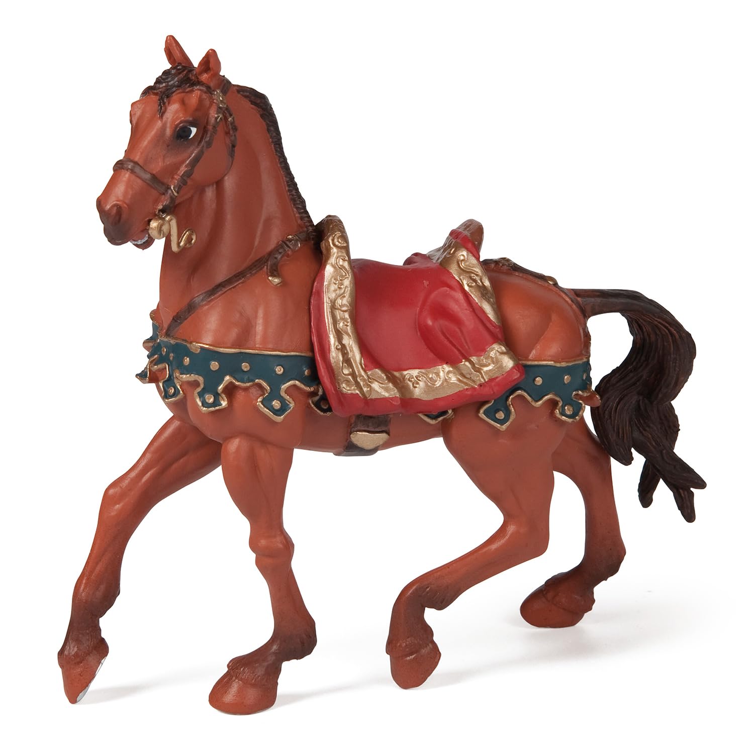 Papo HISTORICALS 39805-Cavallo di Giulio Cesare, Colore Marrone-Rosso, 39805