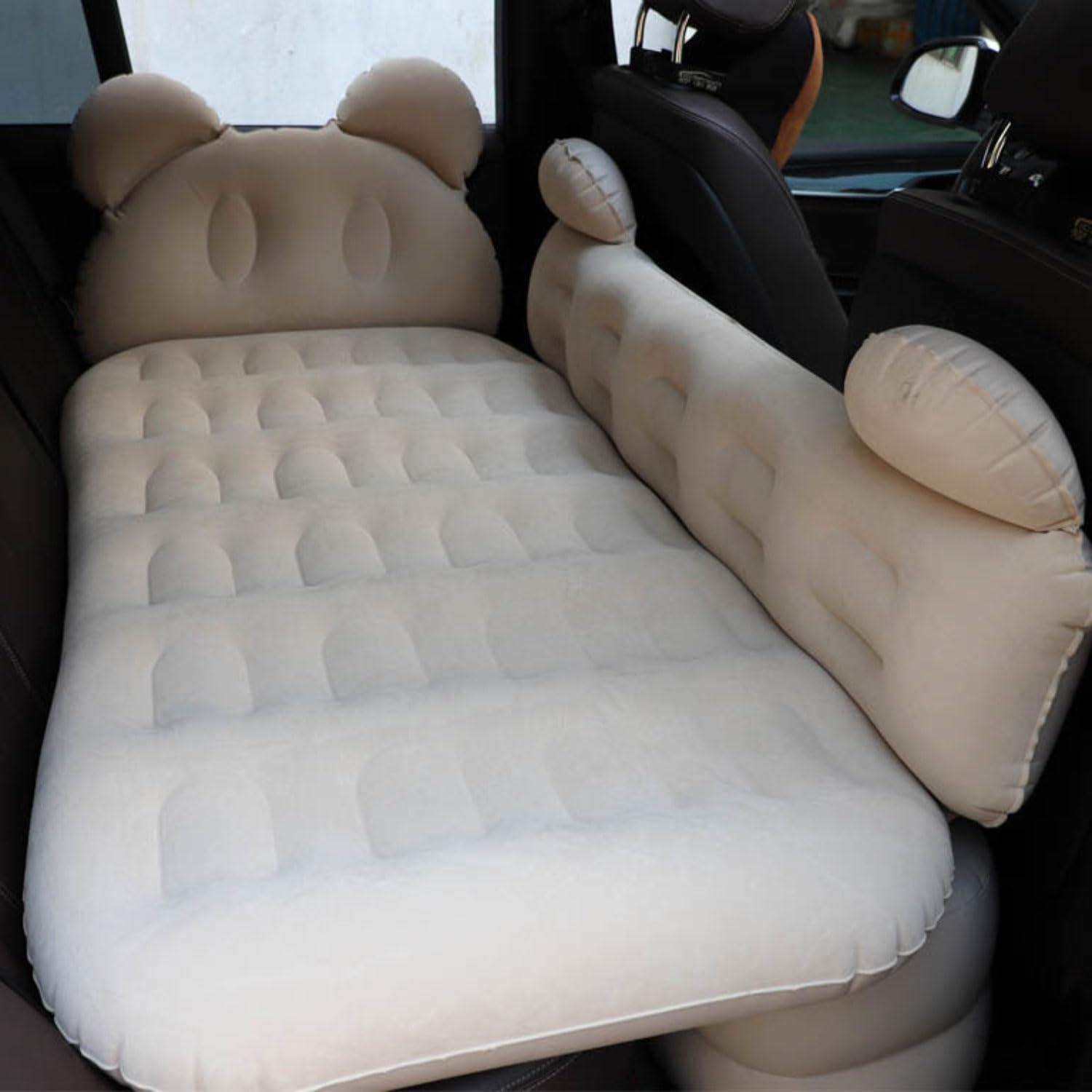 Materassino Gonfiabile Floccaggio Materasso Letto per Auto con Pompa Letti gonfiabili con 2 Cuscini Materasso ad Aria per Il Campeggio Escursionismo Piscina Poltrona Gonfiabile